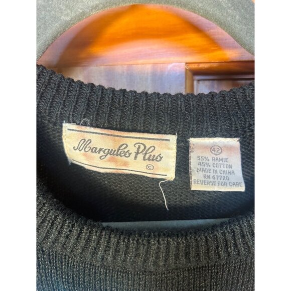 Vintage Womens Lg (estimated) Sweater Black Sequin Floral 80s Old Money - Picture 4 of 8